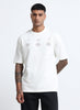 BALANCE OF THOUGHT Oversized Cotton Printed T-Shirt Off White
