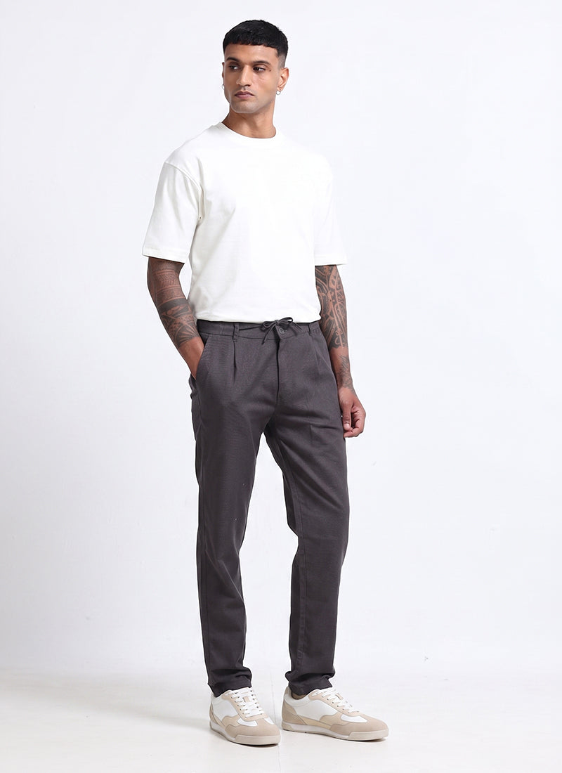 BREEZY_LINEN_Regular_Fit_Drawstring_Trousers_Anthracite_Grey Model View