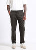 BREEZY LINEN Regular Fit Drawstring Trousers Dark Olive