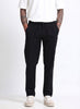 BREEZY LINEN Regular Fit Drawstring Trousers Midnight Black