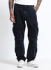 DREAM CHASER Relaxed Fit 8 Pockets Denim Cargo Jeans Black Grey