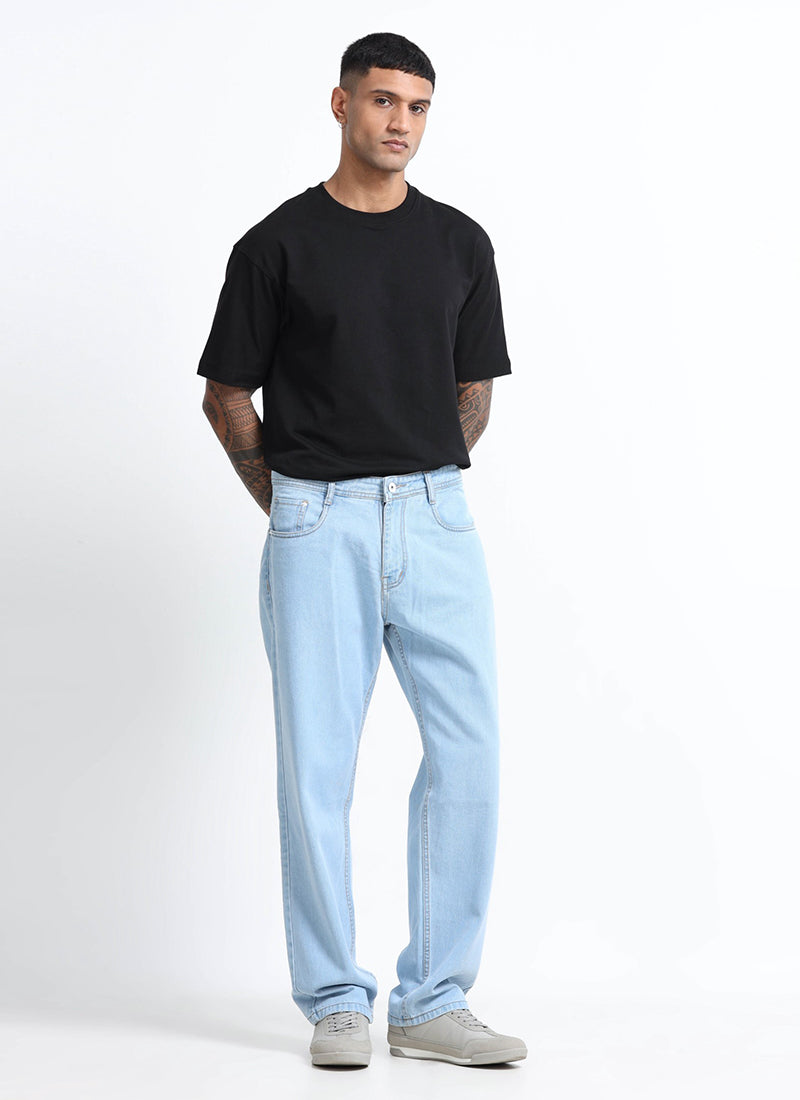 straight fit denim jeans for men