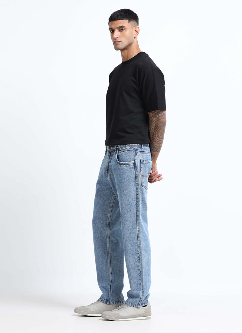 straight fit denim jeans for men