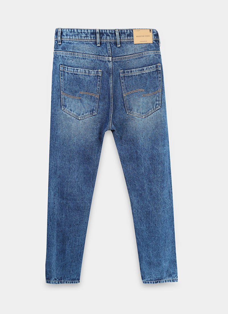 mid blue denim jeans
