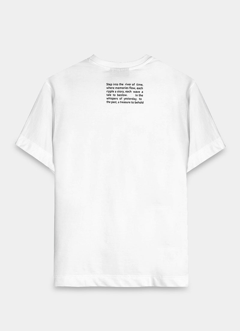 DISCOVERING Oversized Cotton Printed T-Shirt Off White - Flatlay Back View