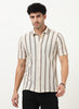 DUNE Jacquard Chevron Shirt Off White Brown