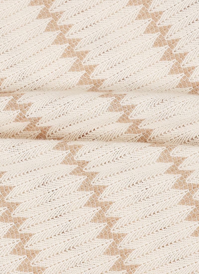 DUNE Jacquard Chevron Shirt Off White Sand-Fabric Detail View