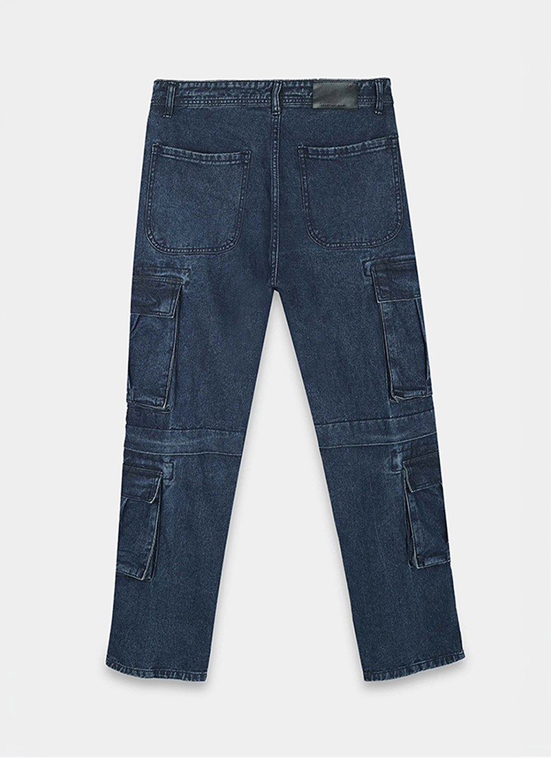 relaxed fit cargo jeans for men