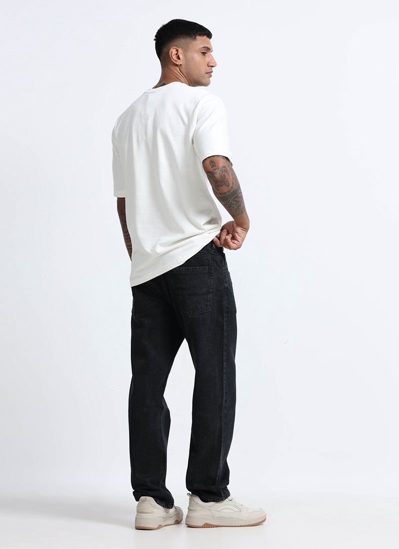 straight fit denim jeans for men