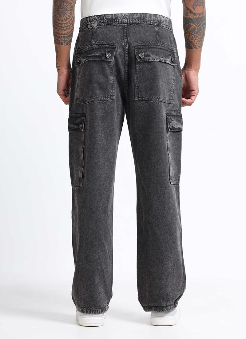 relaxed fit cargo jeans for men