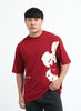 ECLECTIC REALM Oversized Cotton Printed T-Shirt Carmine Red