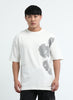 ECLECTIC REALM Oversized Cotton Printed T-Shirt Ecru White