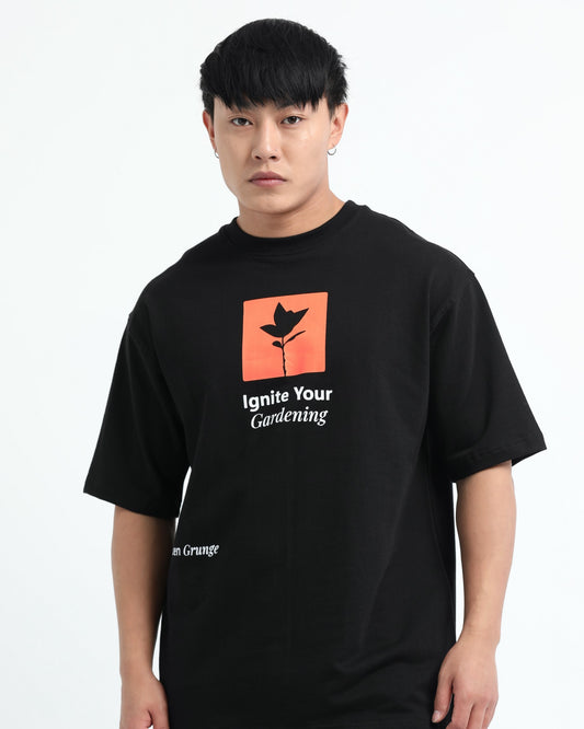 IGNITE YOUR GARDENING - Black Oversized fit