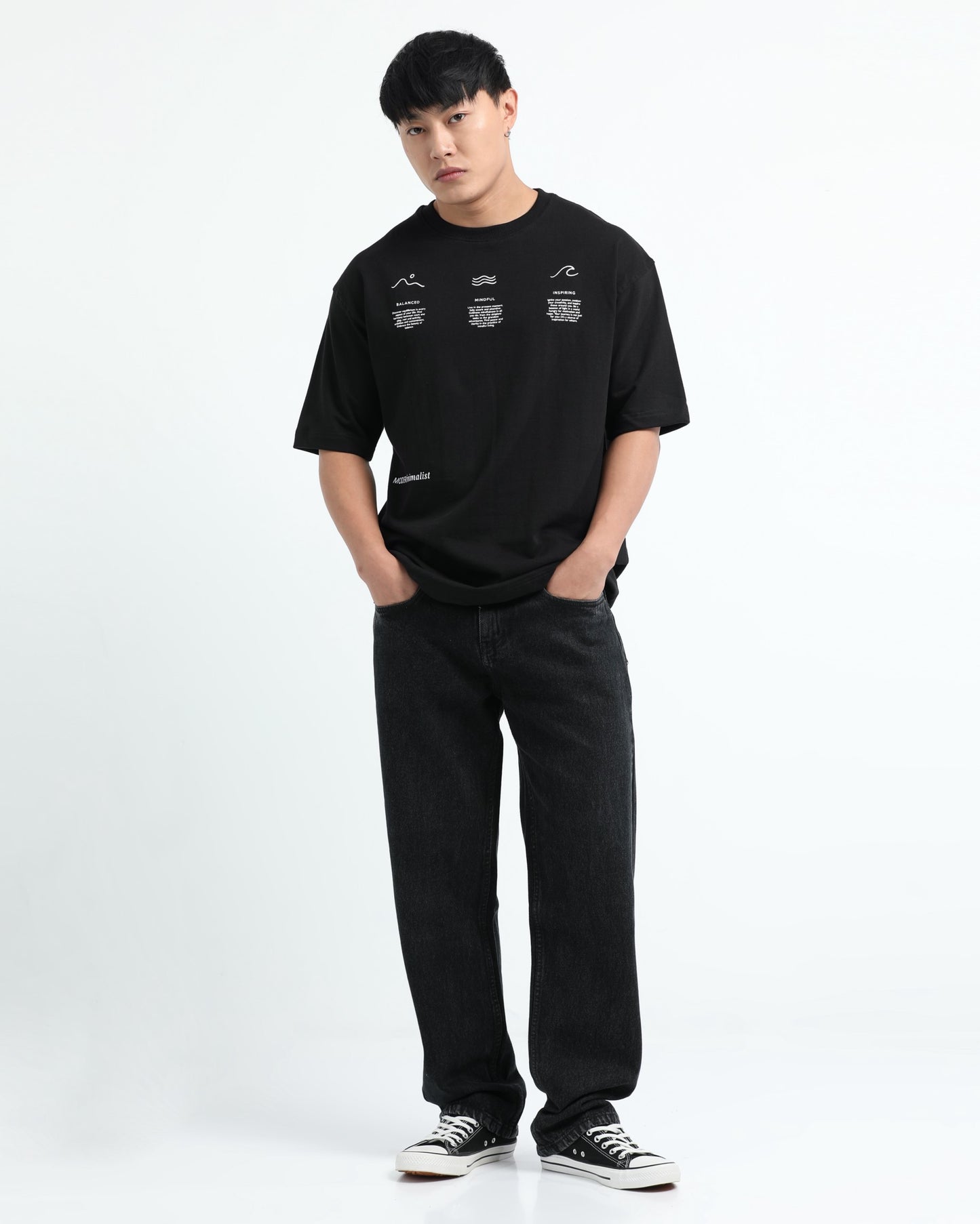 BALANCE OF THOUGHT - Black Oversized fit
