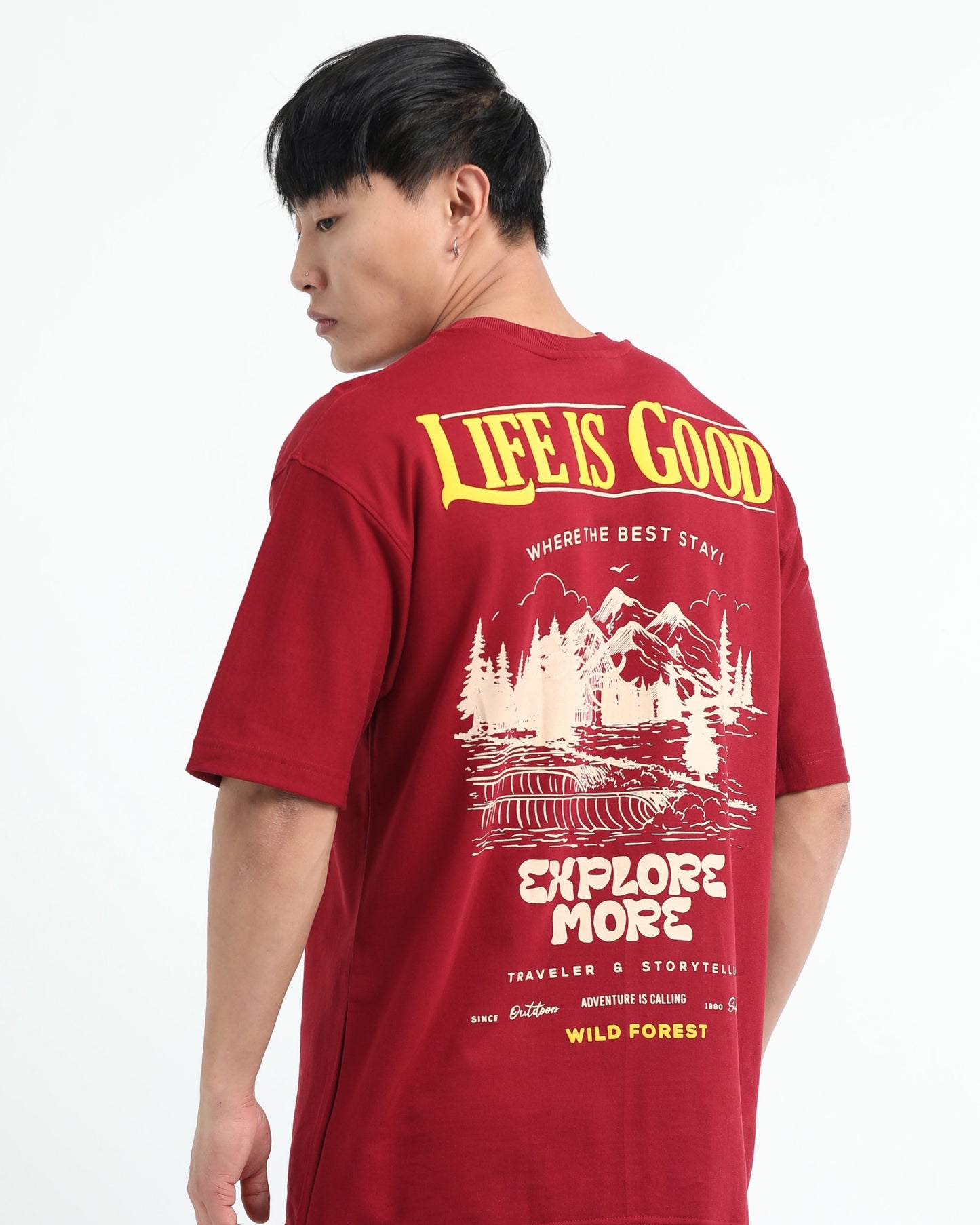 ADVENTURE CALLING - Maroon Oversized fit