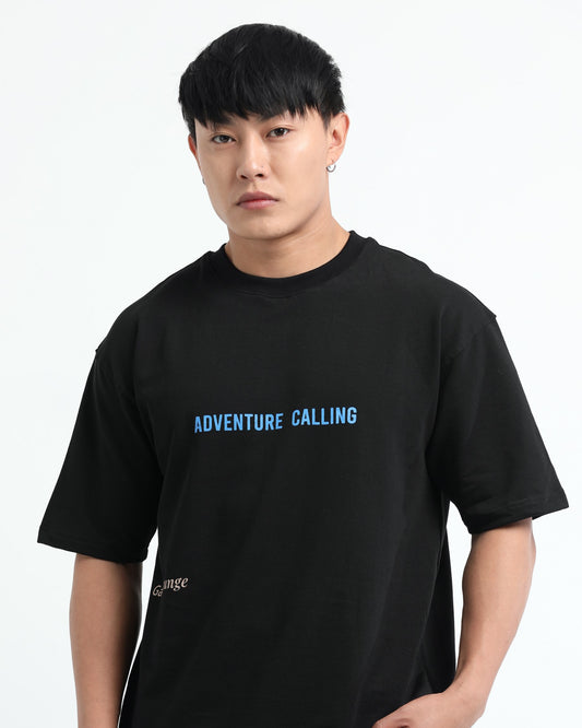 ADVENTURE CALLING - Black Oversized fit
