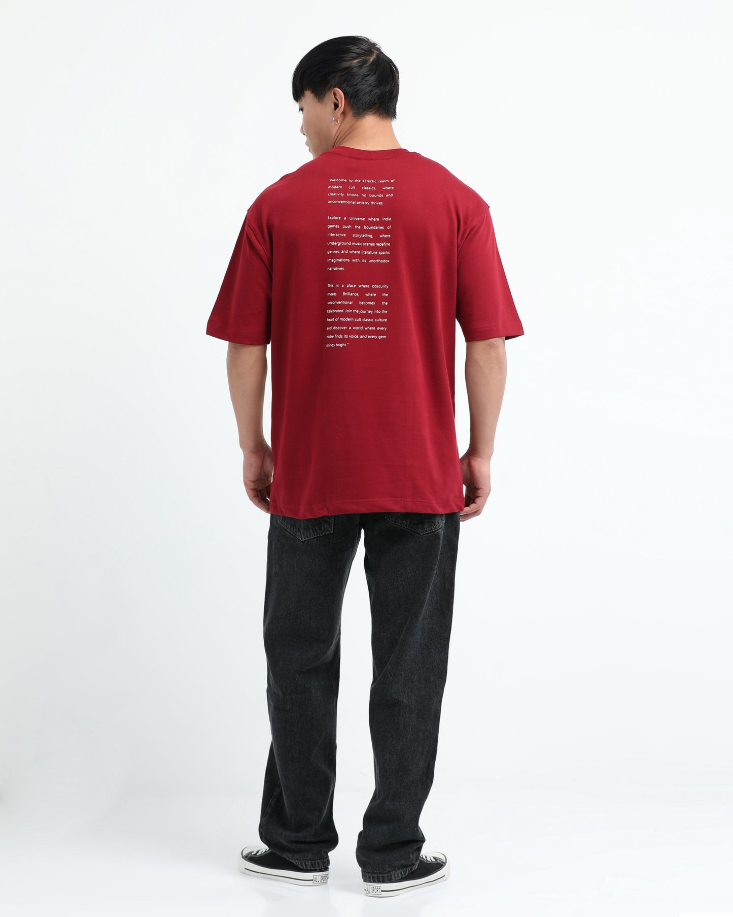 ELECTIC REALM - Maroon Oversized fit