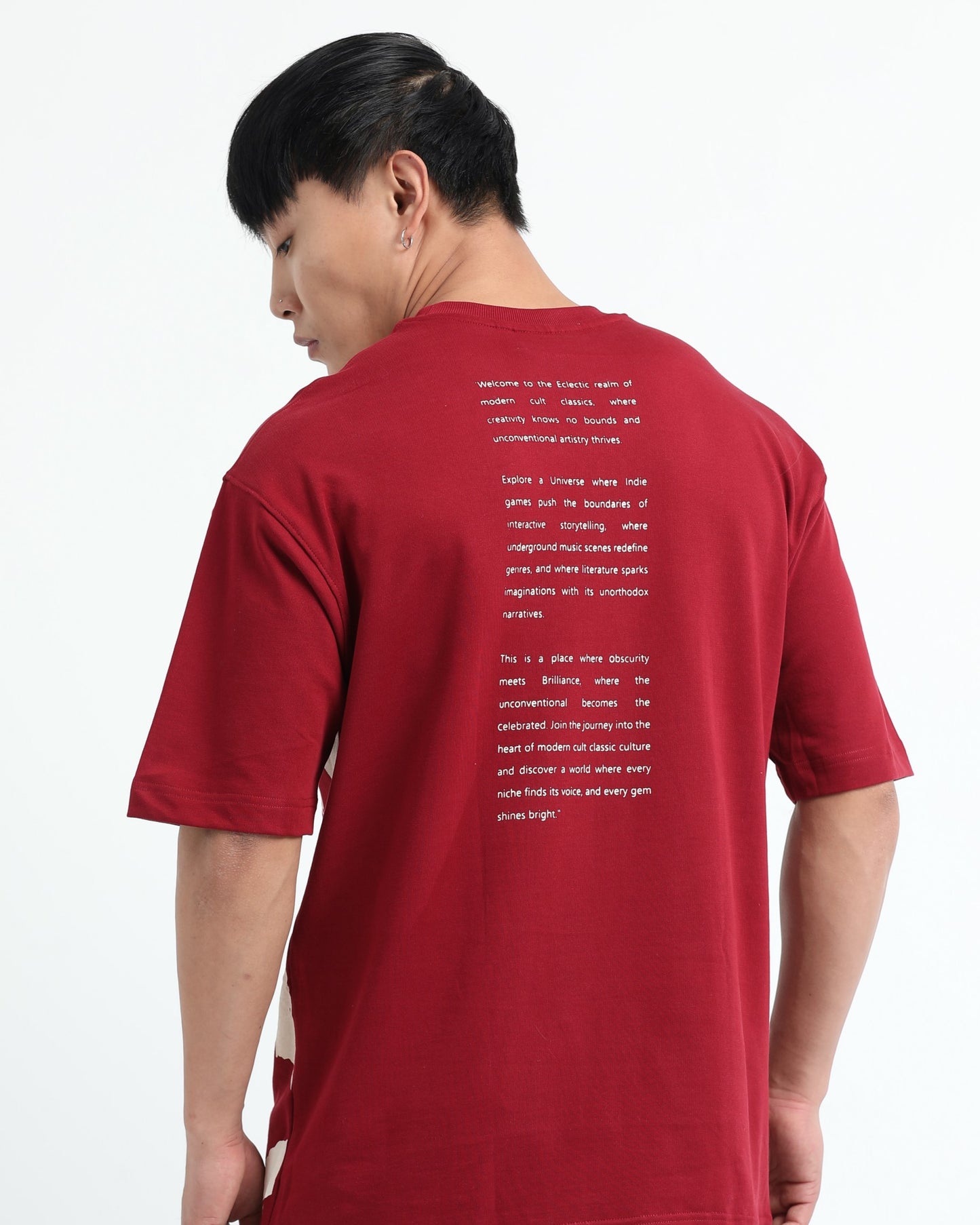ELECTIC REALM - Maroon Oversized fit