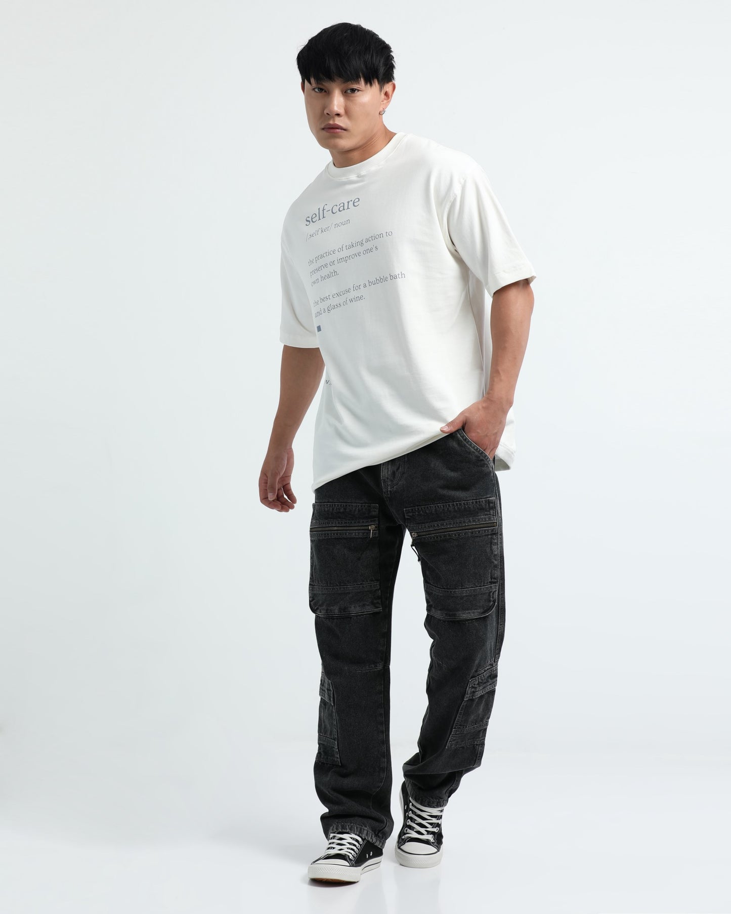 SELF CARE -  Off white Oversized fit