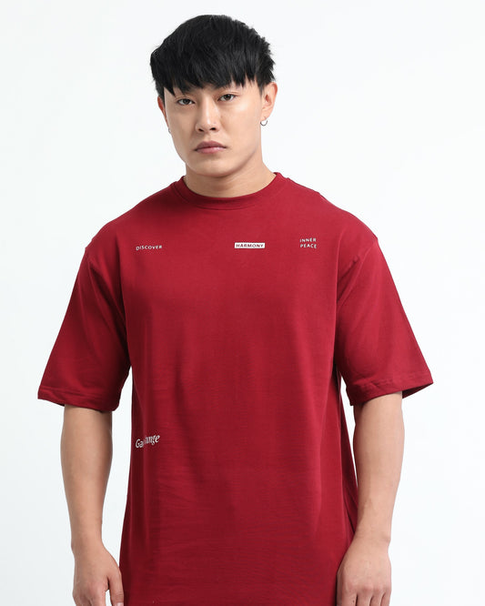 HARMONY -  Maroon Oversized fit