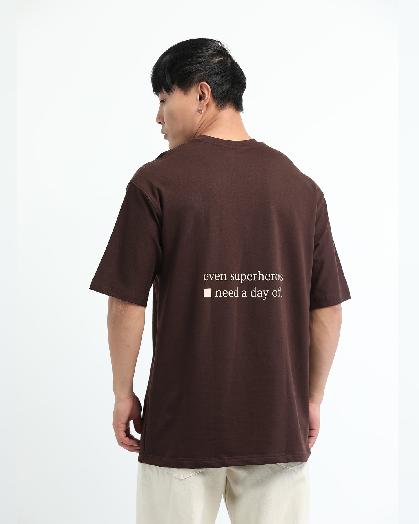 SELF CARE BROWN TEE - Oversized fit