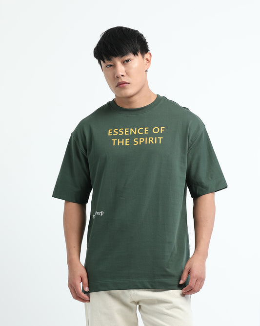 ESSENCE OF SPIRIT FOREST GREEN TEE - Oversized fit