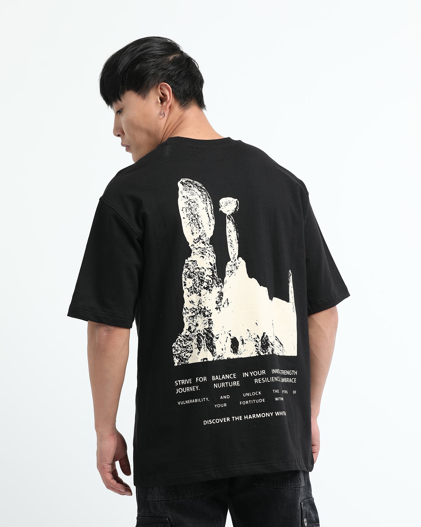 HARMONY BLACK TEE - Oversized fit