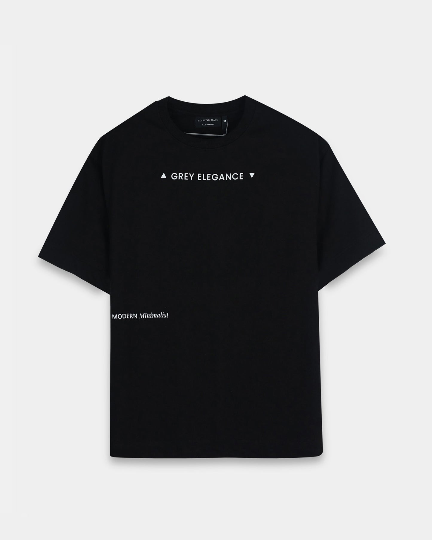 GREY ELEGANCE BLACK TEE - Oversized fit