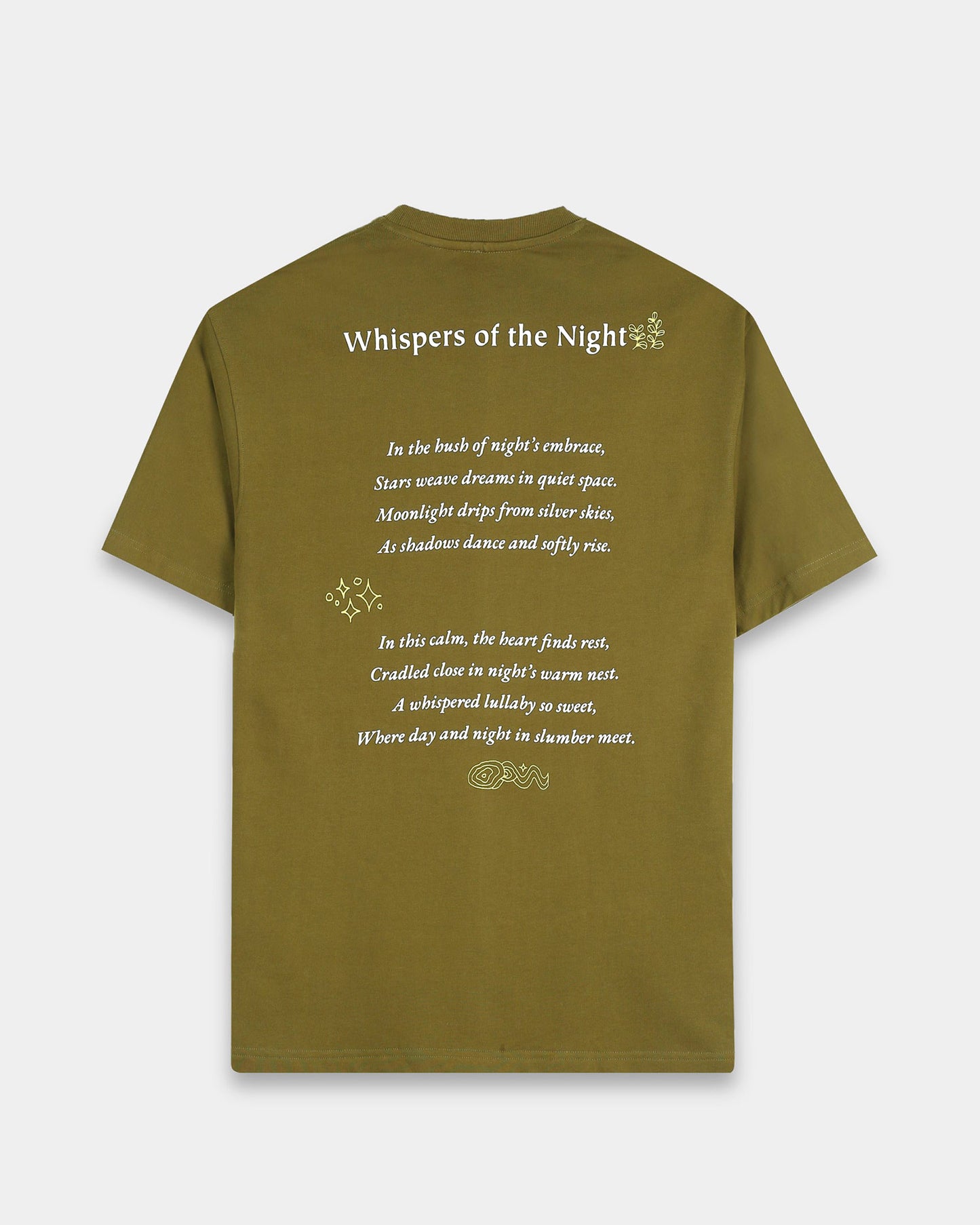 WHISPERS OF THE NIGHT MOSS GREEN TEE - Oversized fit