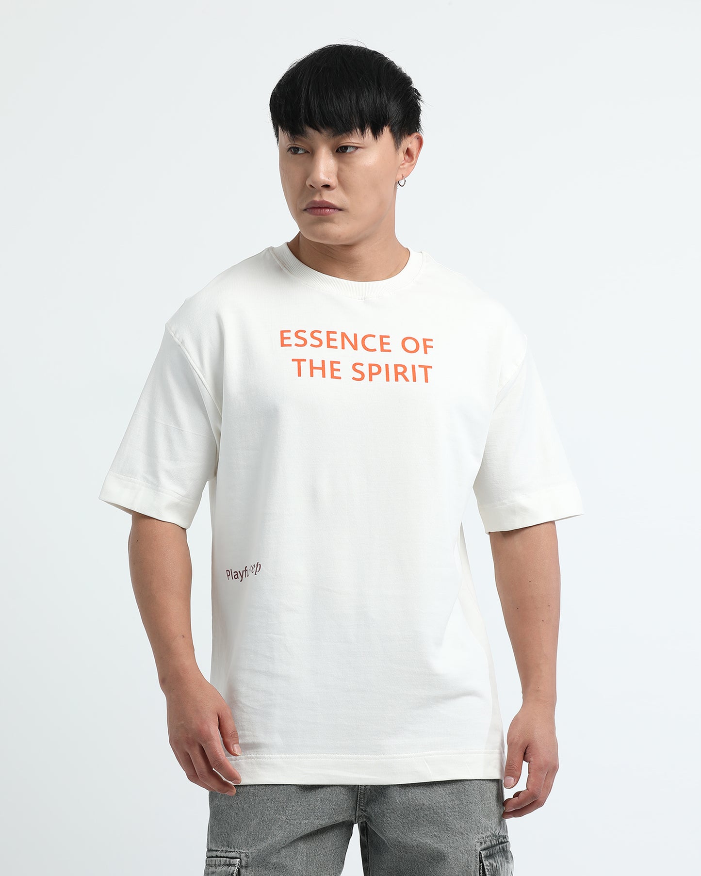 ESSENCE OF SPIRIT OFF WHITE TEE - Oversized fit