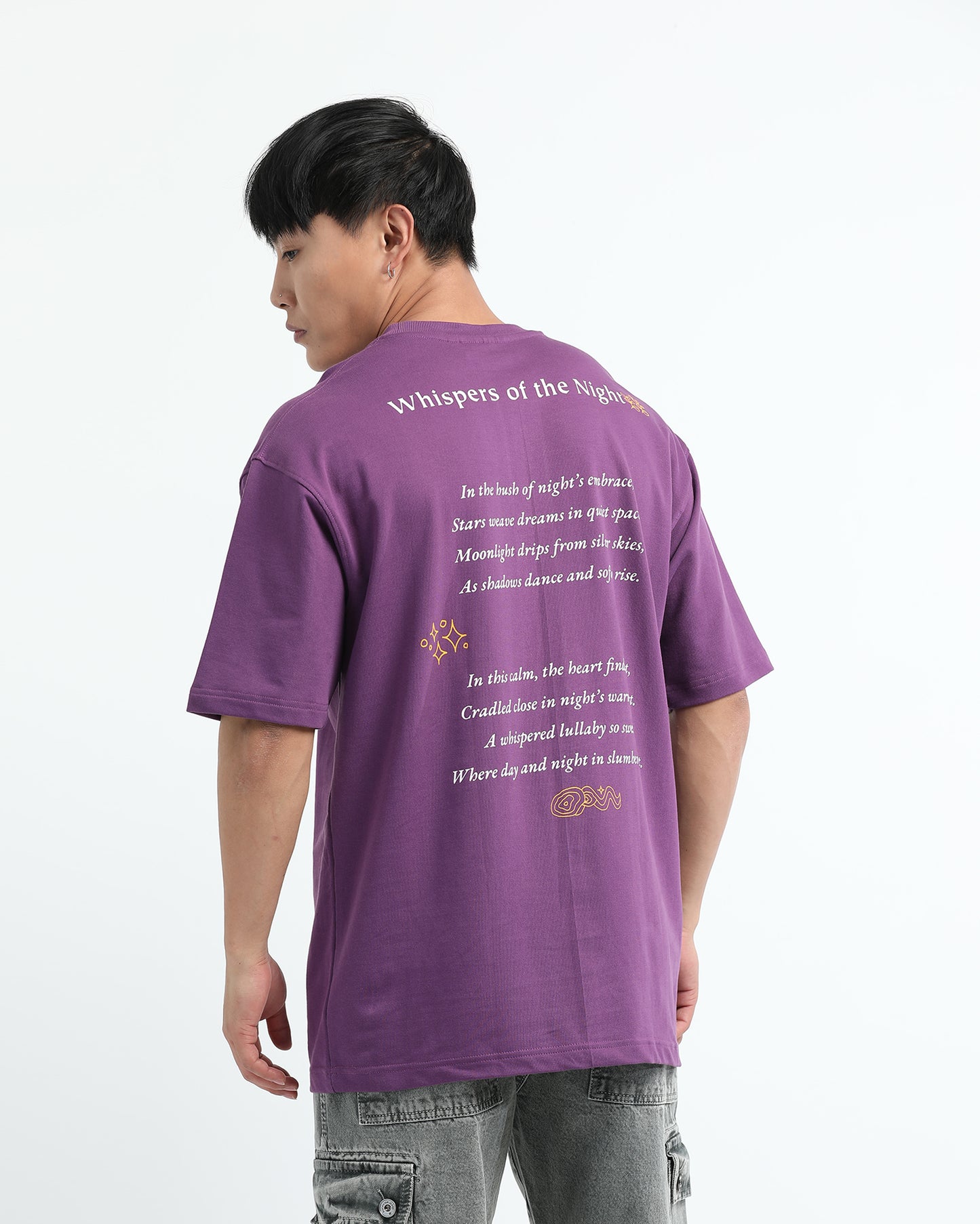 WHISPERS OF THE NIGHT PURPLE TEE - Oversized fit