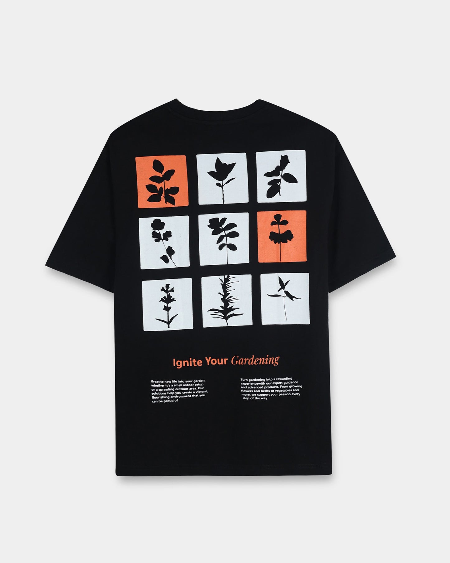 IGNITE YOUR GARDENING BLACK TEE - Oversized fit