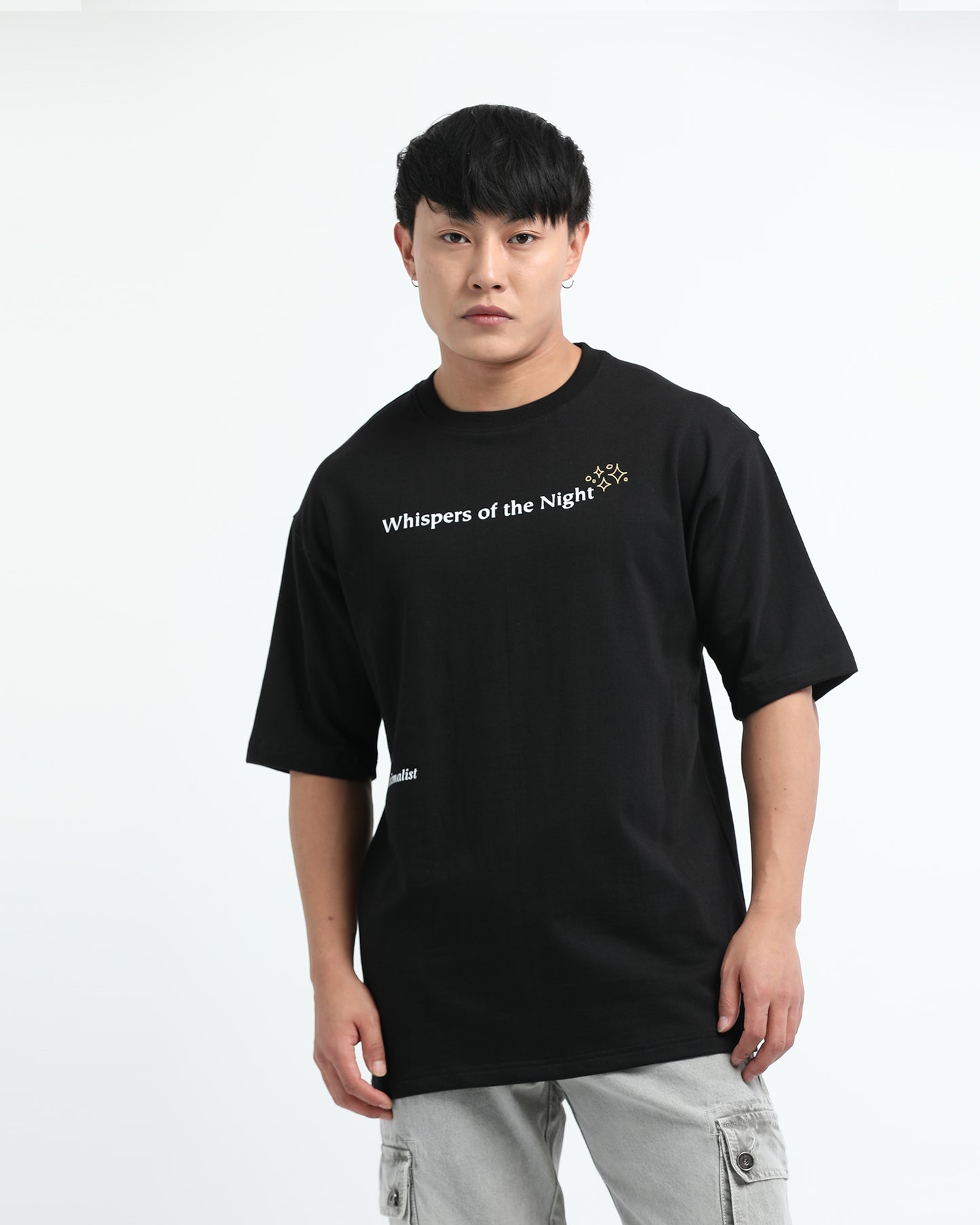 WHISPERS OF THE NIGHT BLACK TEE - Oversized fit