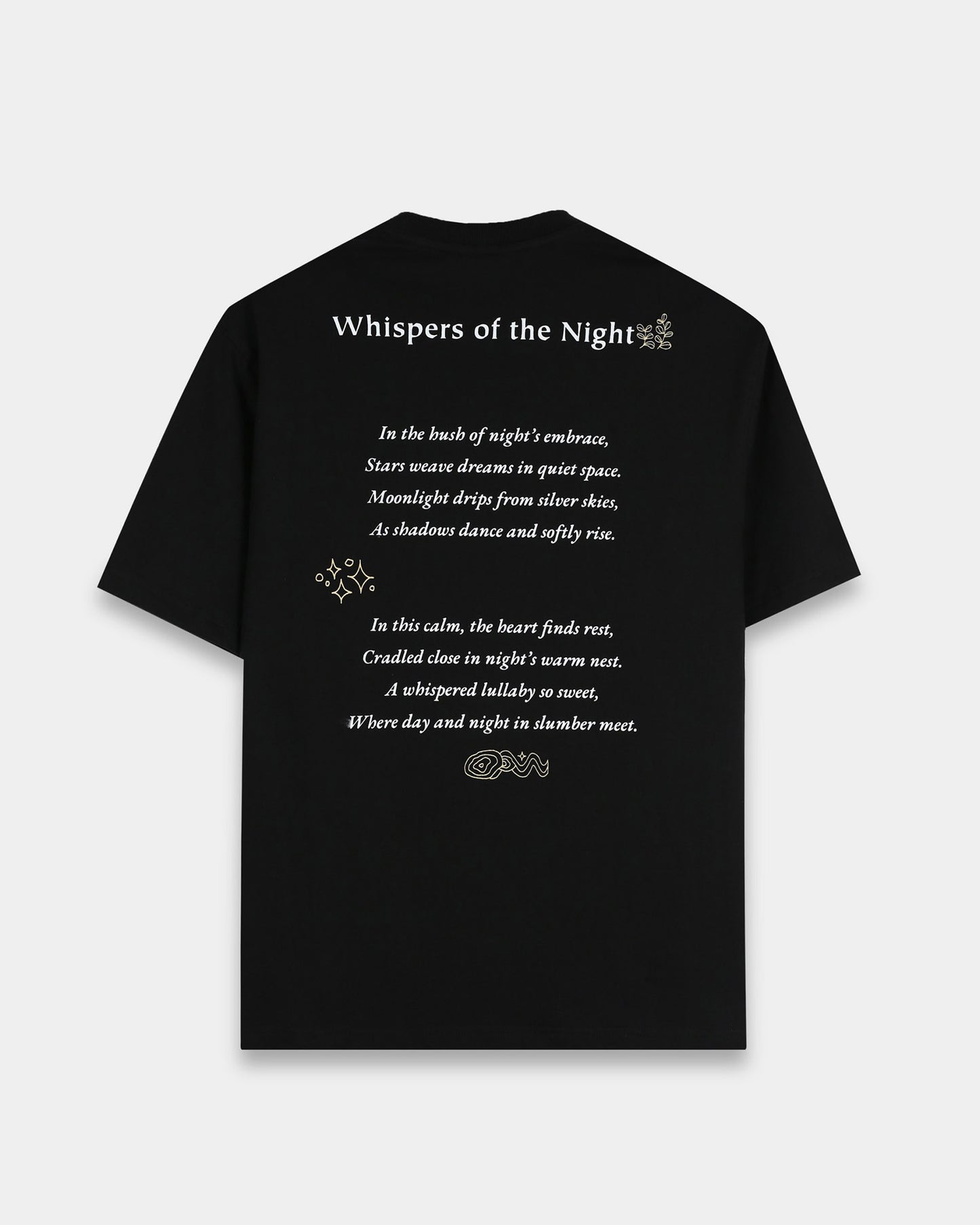 WHISPERS OF THE NIGHT BLACK TEE - Oversized fit
