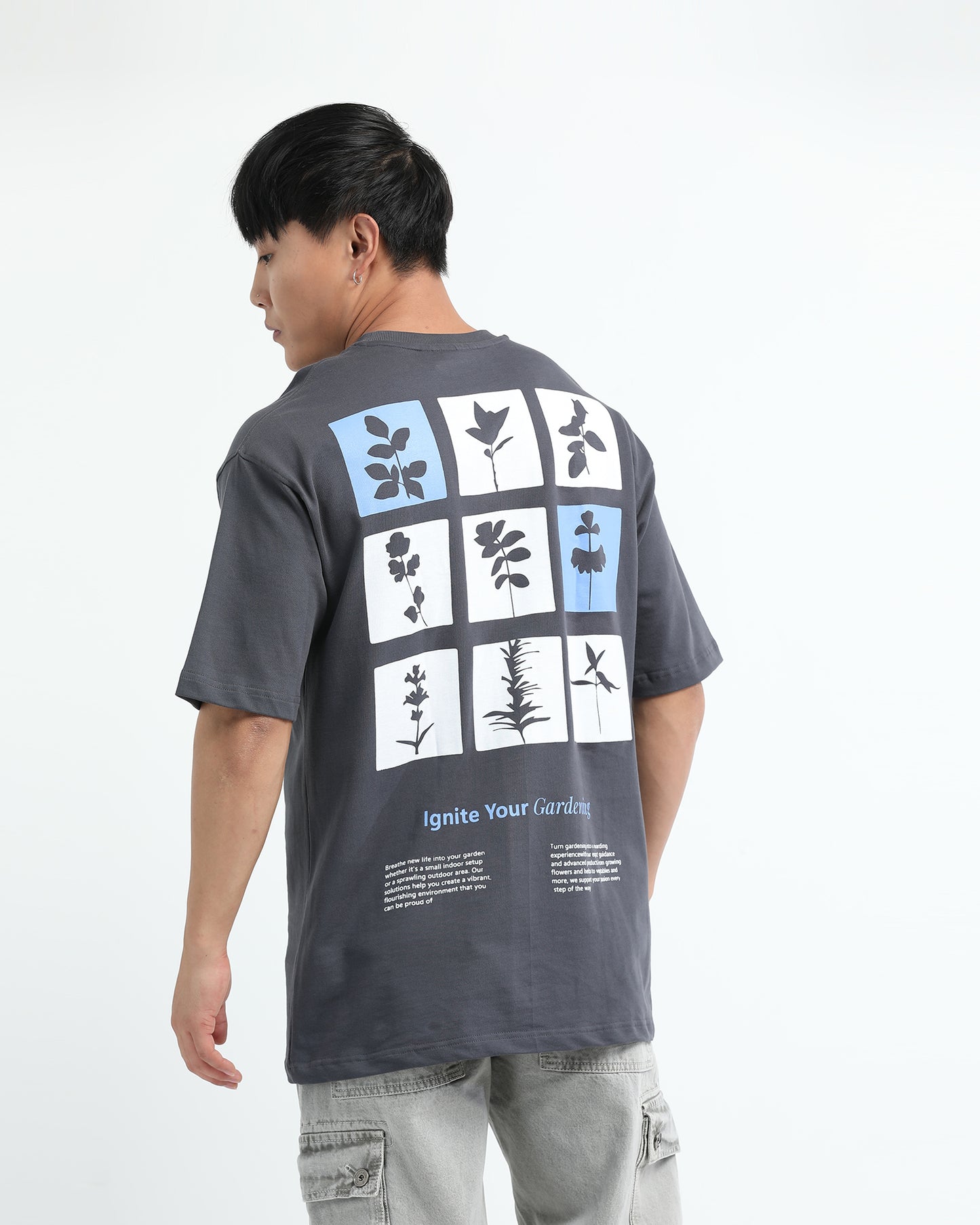 IGNITE YOUR GARDENING GREY TEE - Oversized fit