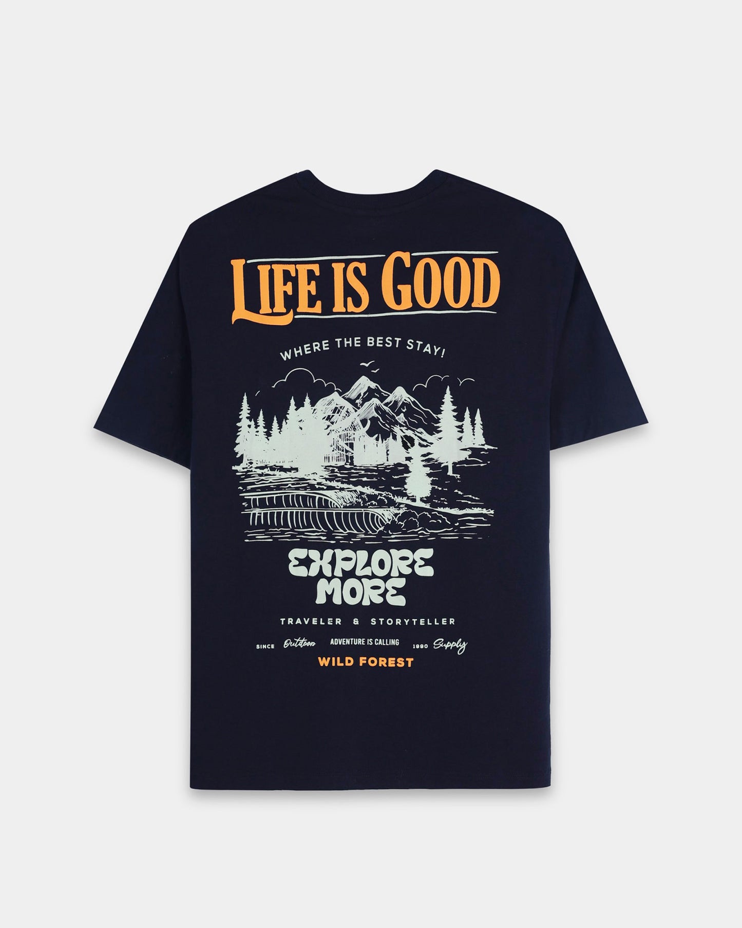 ADVENTURE CALLING NAVY BLUE TEE - Oversized fit