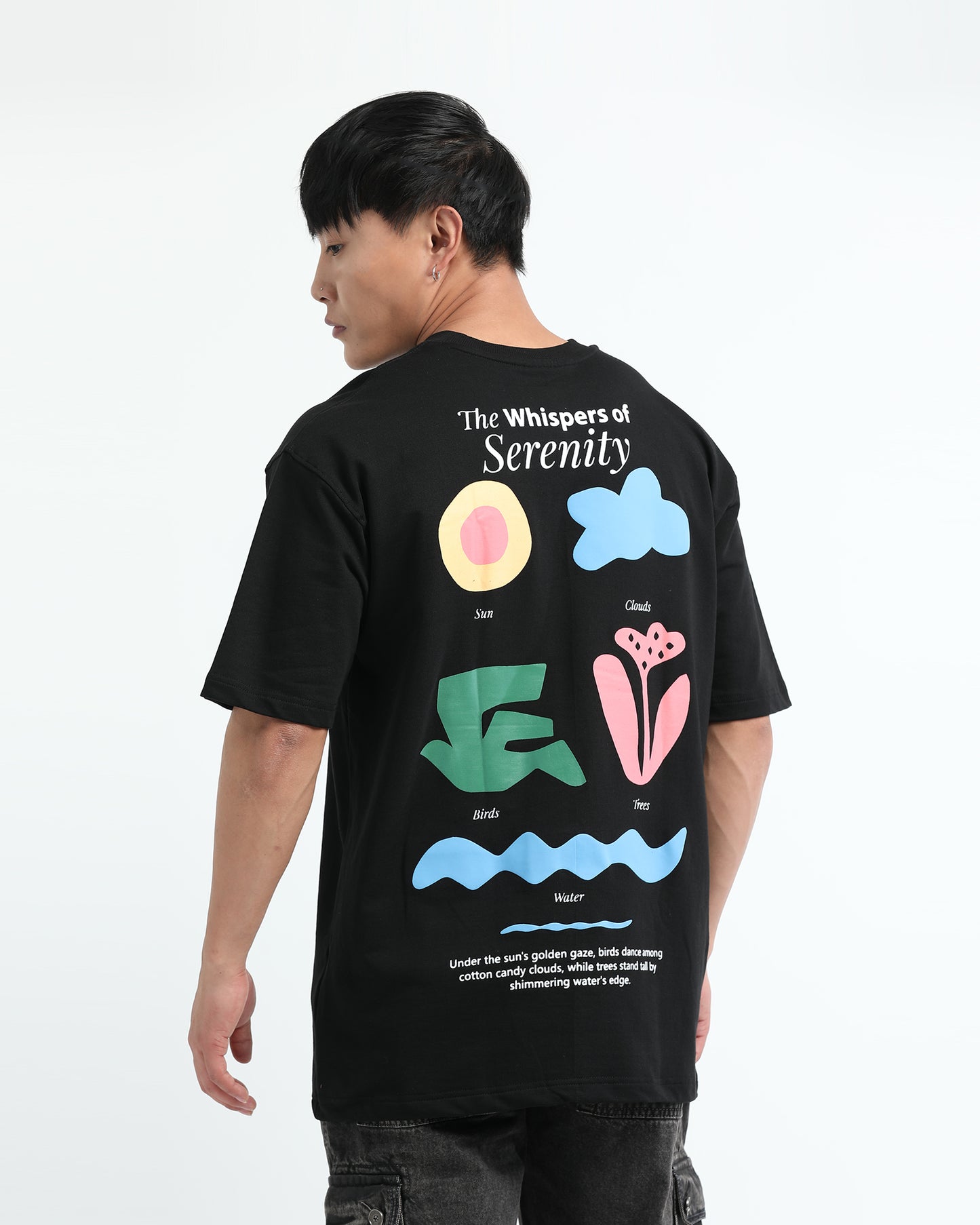 SERENITY BLACK TEE - Oversized fit