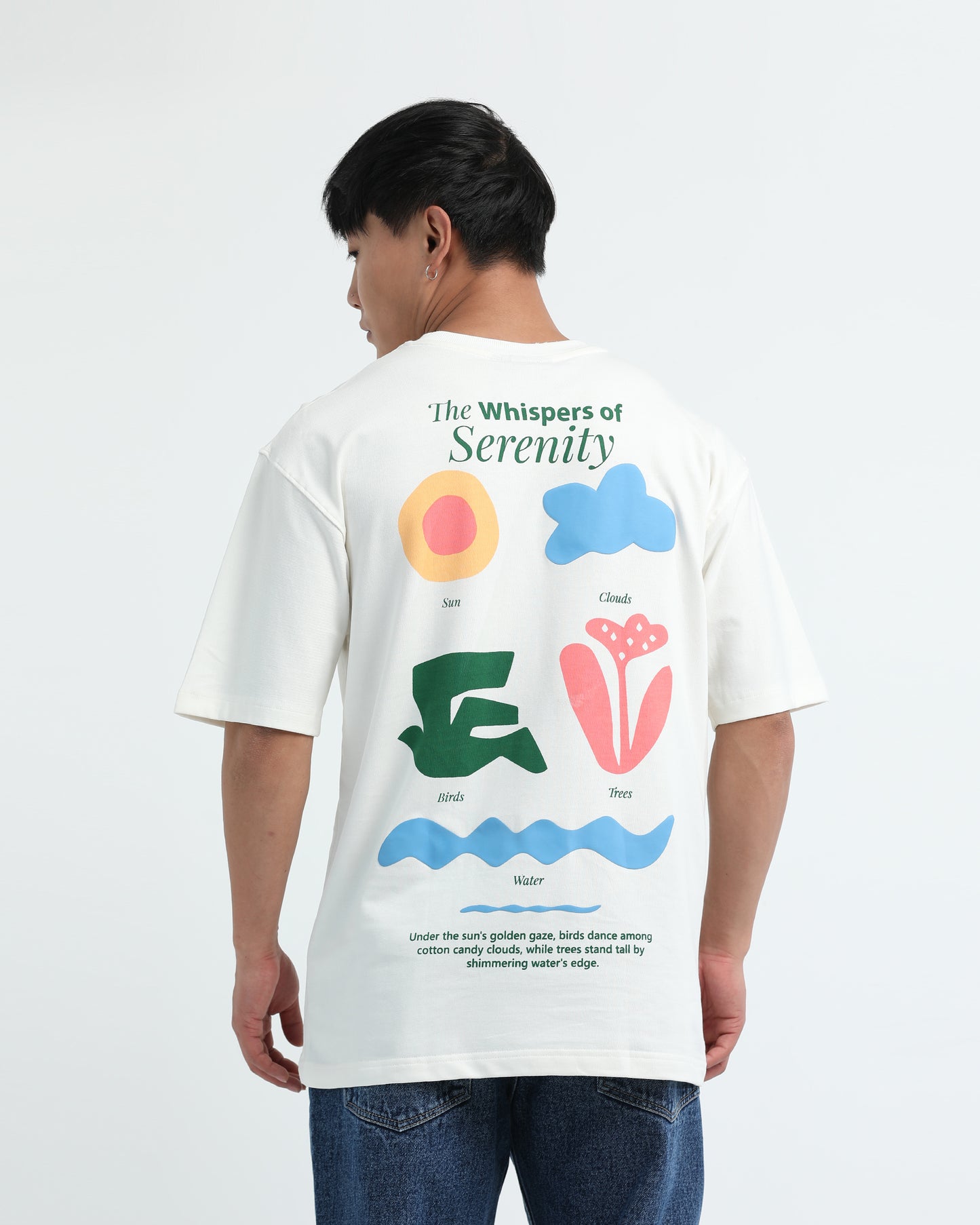 SERENITY OFF WHITE TEE - Oversized fit