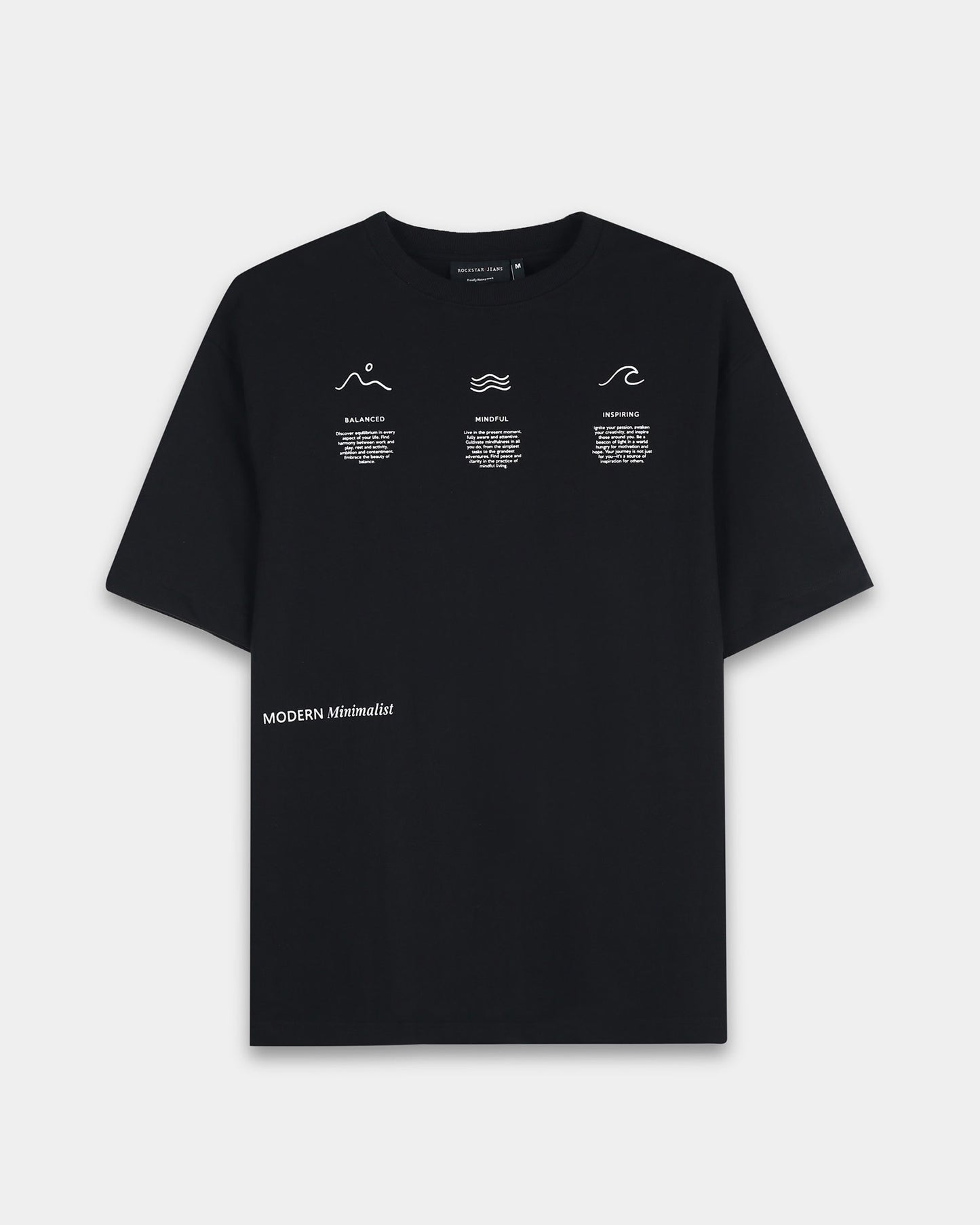 BALANCE OF THOUGHT BLACK TEE - Oversized fit