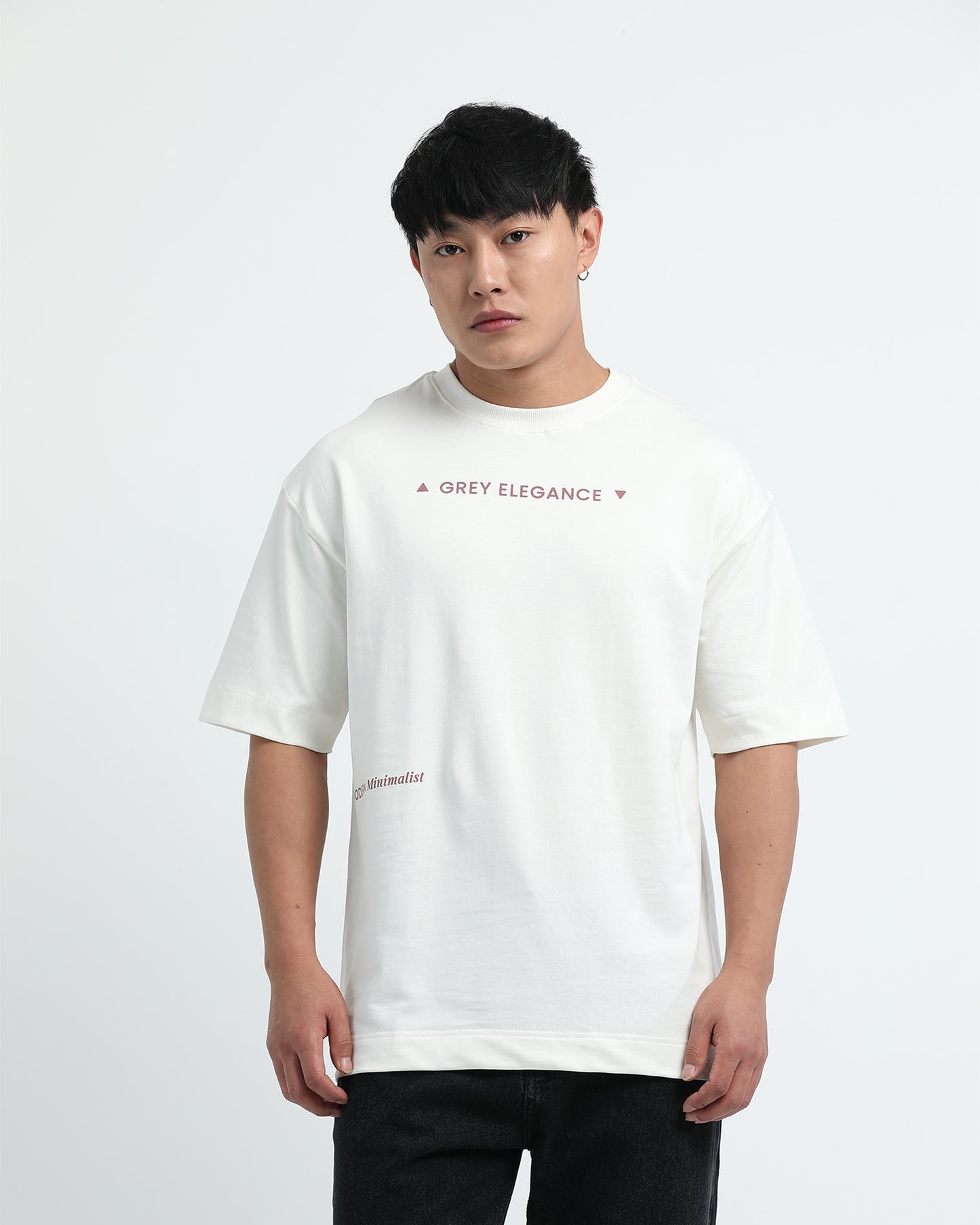 GREY ELEGANCE OFF WHITE TEE - Oversized fit