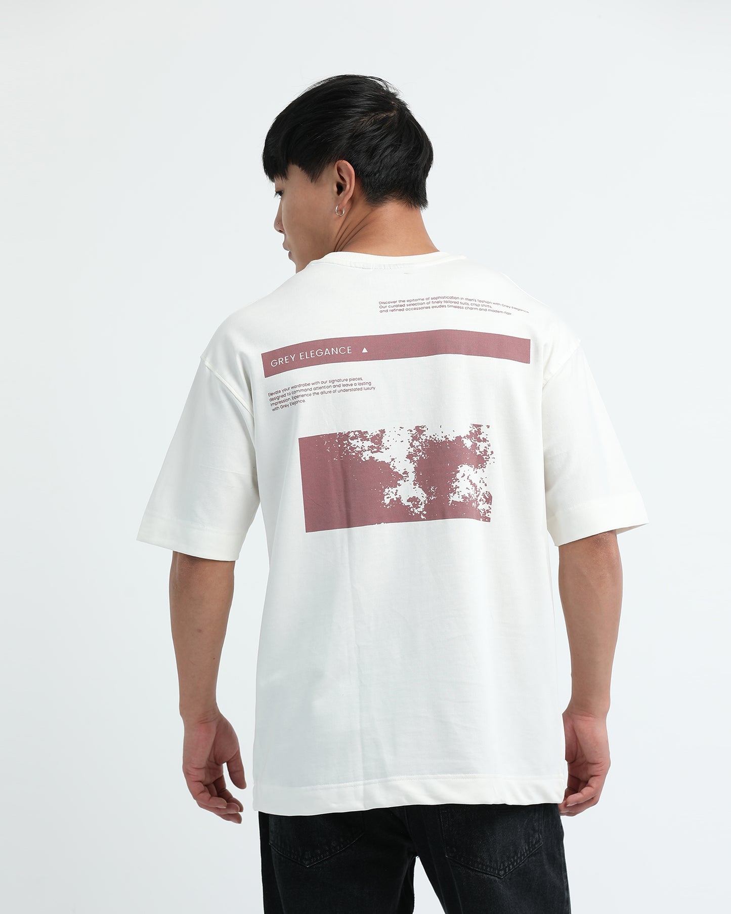 GREY ELEGANCE OFF WHITE TEE - Oversized fit