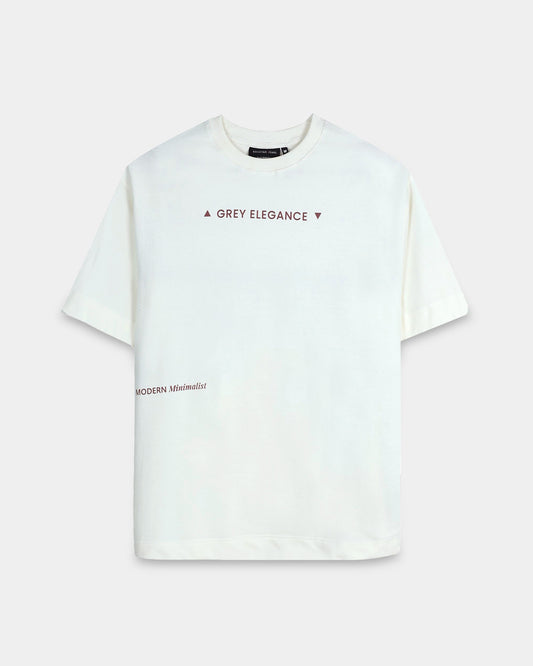 GREY ELEGANCE OFF WHITE TEE - Oversized fit