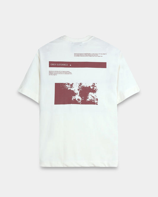 GREY ELEGANCE OFF WHITE TEE - Oversized fit