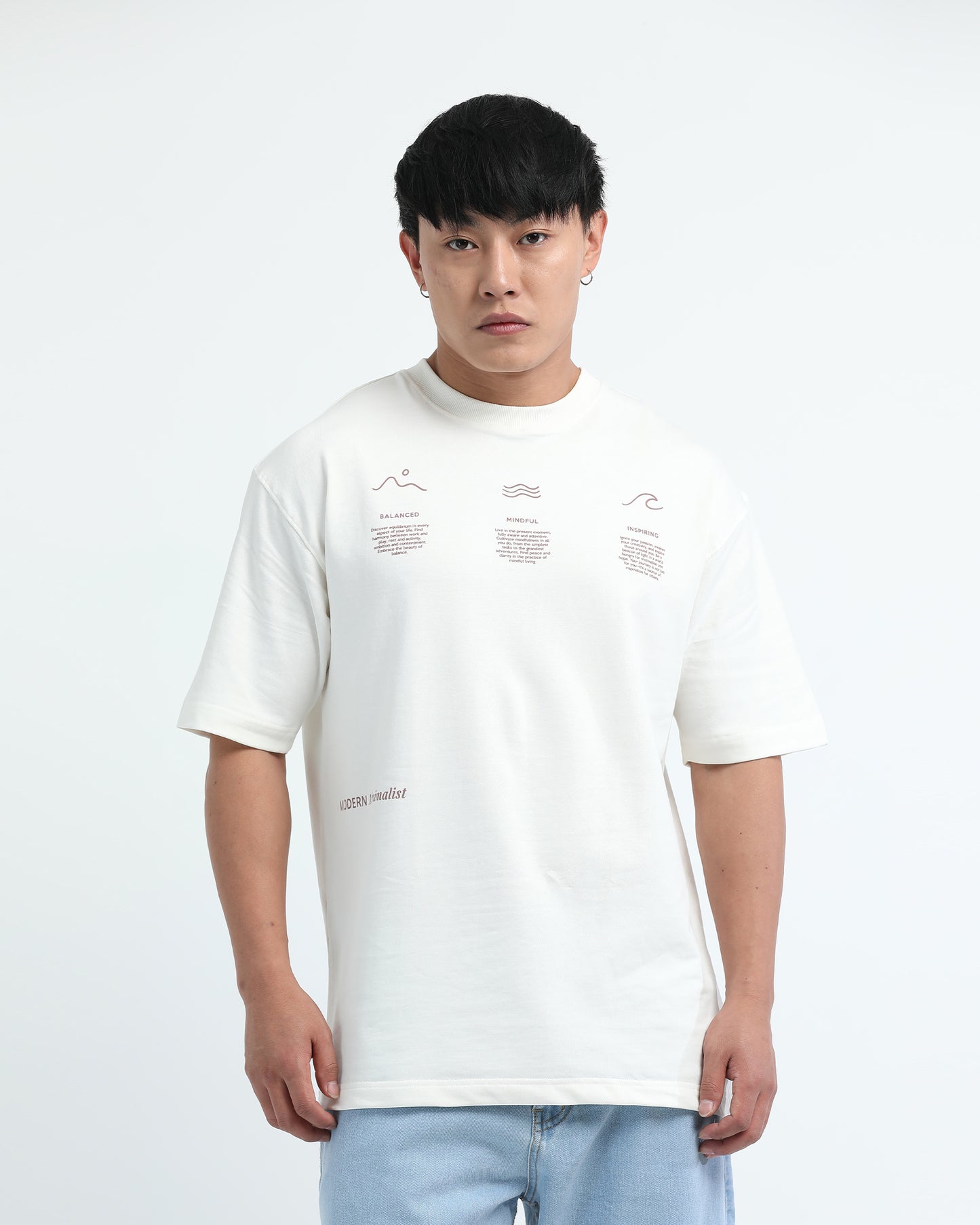 BALANCE OF THOUGHT OFF WHITE TEE - Oversized fit