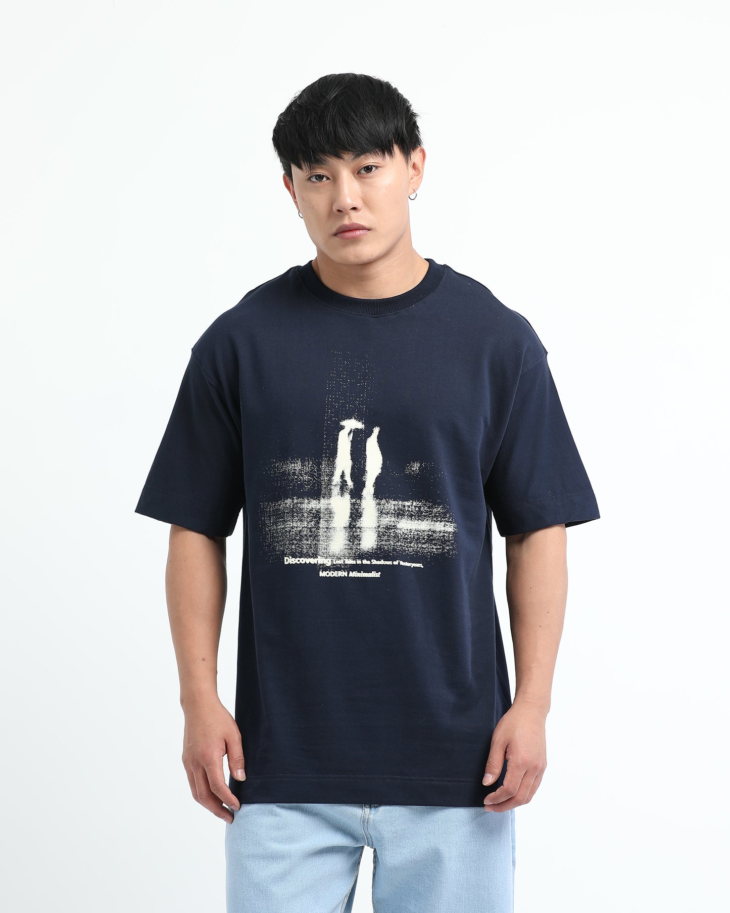 DISCOVERING NAVY BLUE TEE - Oversized fit