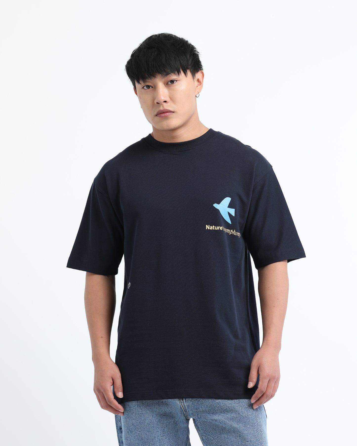 SERENITY NAVY BLUE TEE - Oversized fit