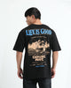 LIFE IS GOOD Relaxed Fit Cotton Printed T-Shirt Carbon Black