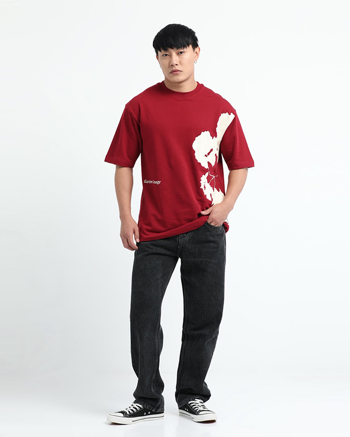 ELECTIC REALM MAROON TEE - Oversized fit