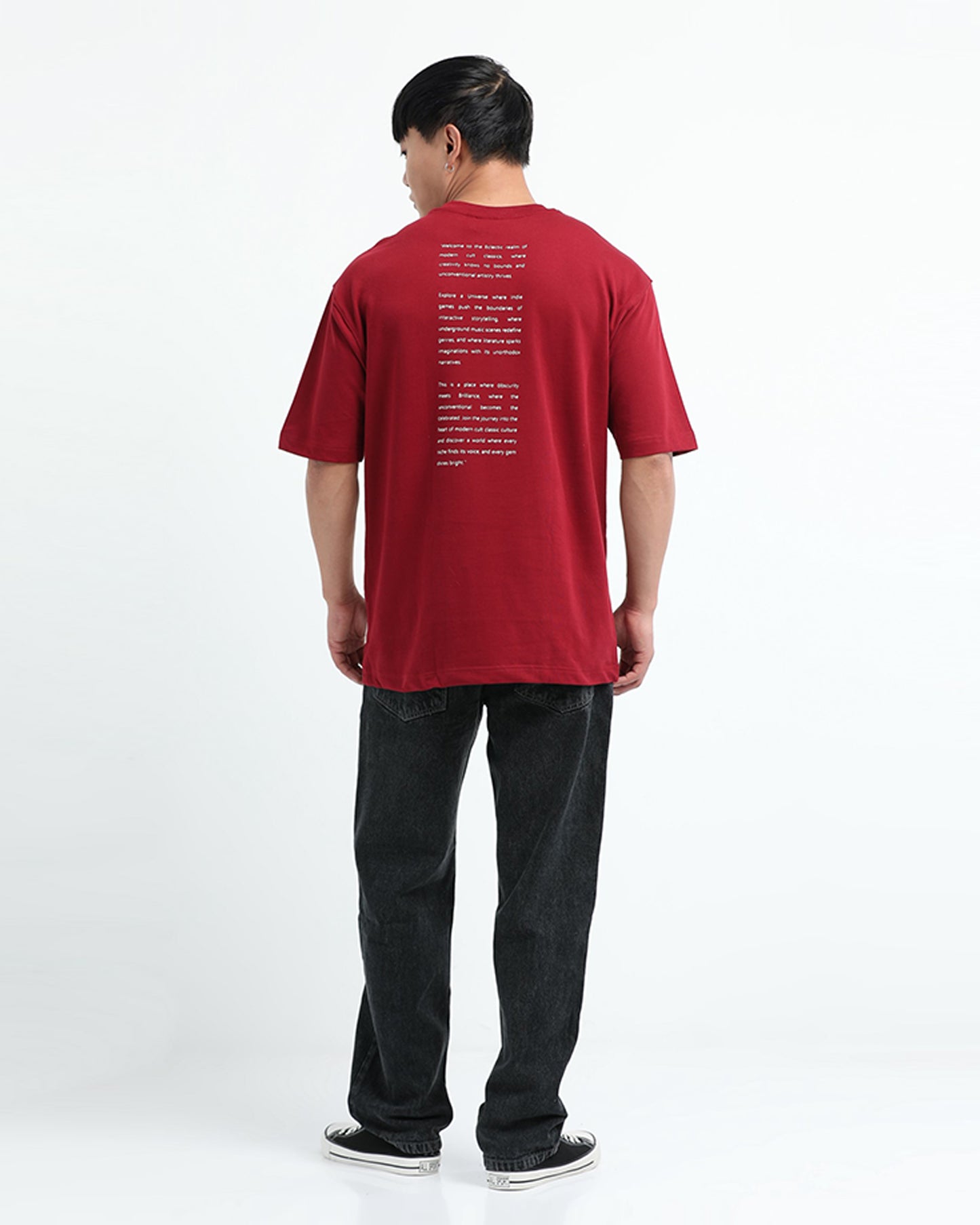 ELECTIC REALM MAROON TEE - Oversized fit