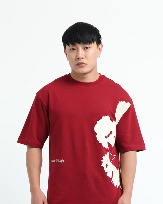 ELECTIC REALM MAROON TEE - Oversized fit